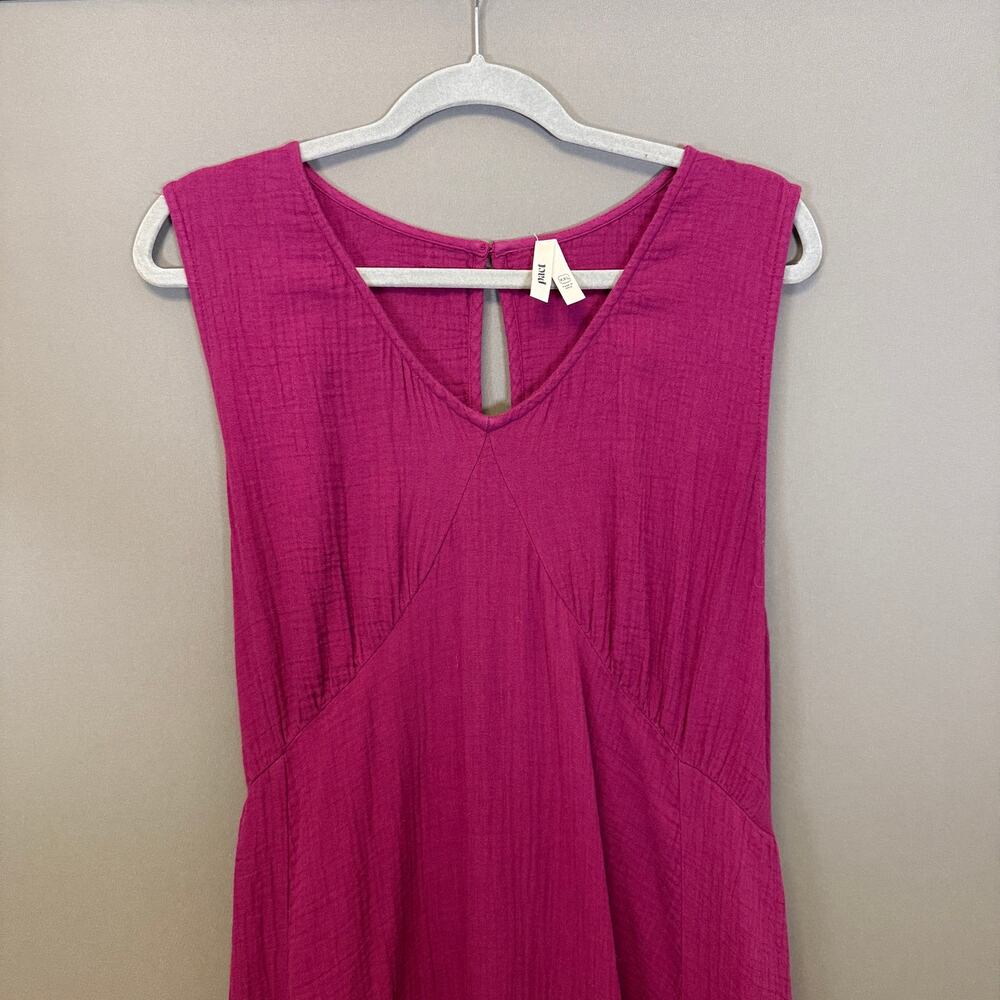 Pact Purple gauze maxi dress - organic cotton tiered sleeveless magenta size XXL - Picture 3 of 9